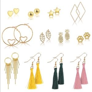 12 pair new earrings stud tassel new bulk earring